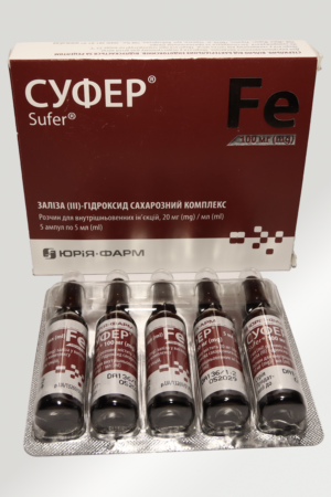 Zelażo Fe, zastrzyk 5x1ml 100mg